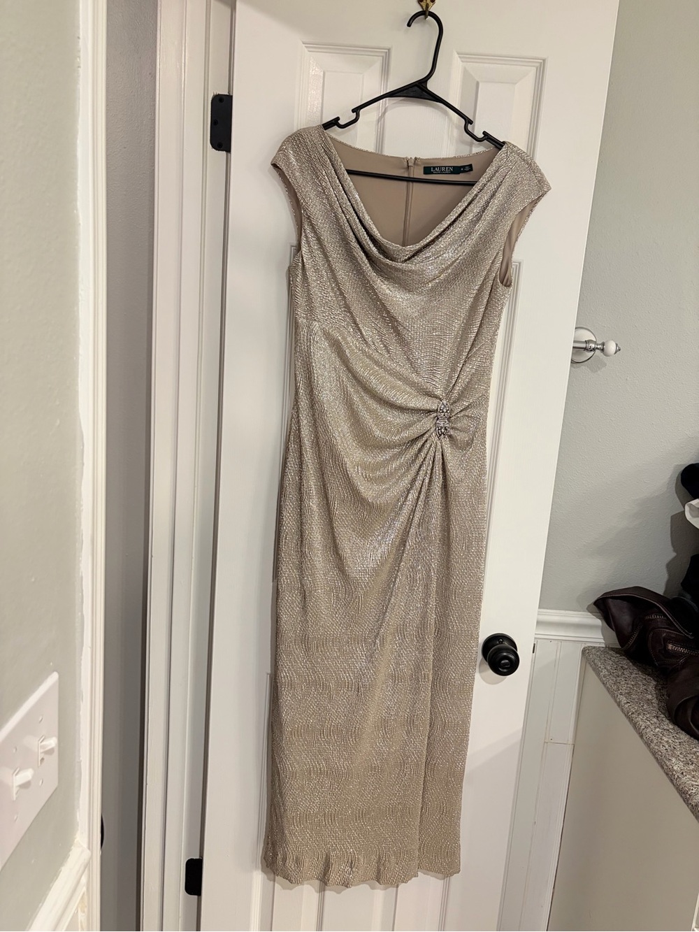 Lauren Ralph Lauren Gold Formal Dress Women’s 8 Sleeveless Wedding Party